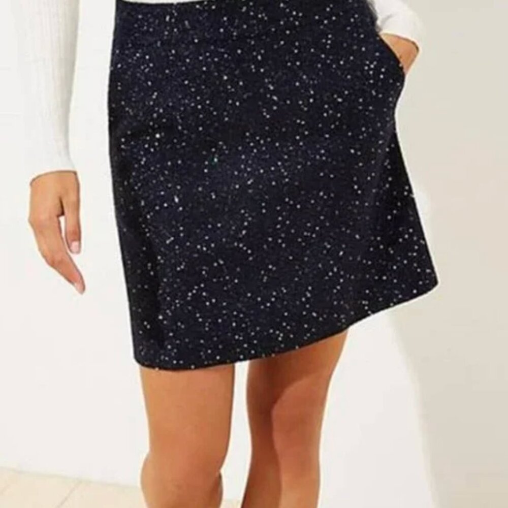 Navy Shimmery Sequin Loft Skirt size 16